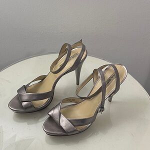 Via Spiga Metallic Strappy Heels